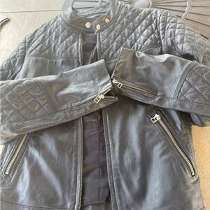 Moda International Black Quilted Bomber Jacket